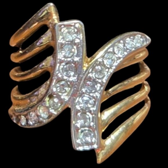 Reclaimed Gold Tone 12 Fashion Ring Sz 5 - Picture 2 of 3